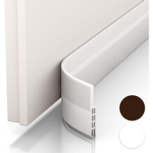 Triple Design Door Draft Stopper For Home Office, Save Money Energy With Easy Installation Weather Stripping, Anti-Draft Quick Fit Solution, White (1)