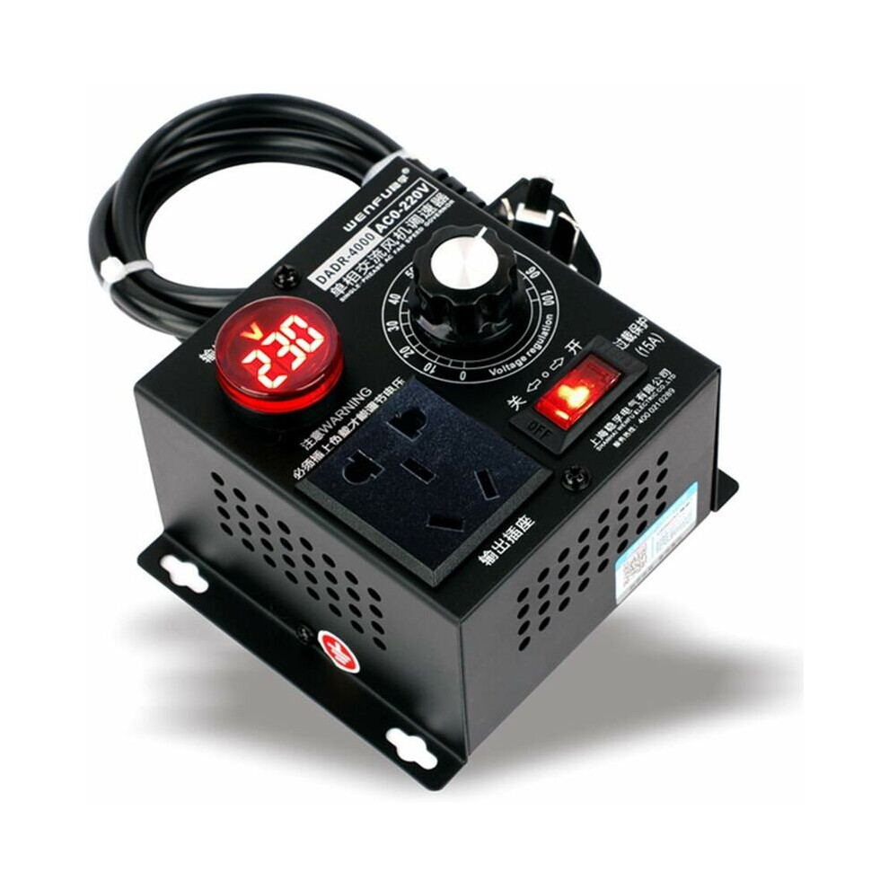 Ac Motor Speed Control, Variable Speed Controller With Stepless Voltage Adjustment, Universal Multi-Purpose Socket, High Power Scr, Overload 9128293094382