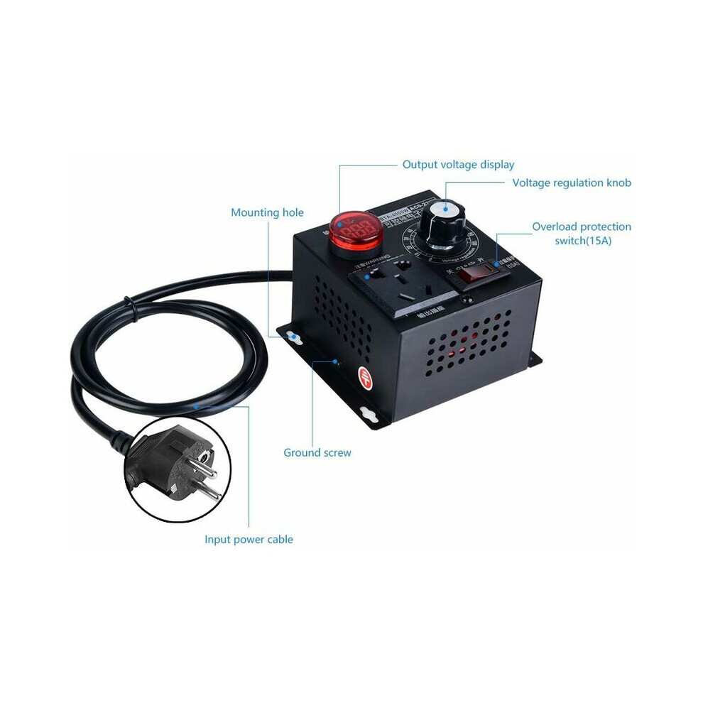 Ac Motor Speed Controller, High Power Scr For Motor Fan Speed Control And Dimmer, Stepless Voltage Adjustment With Rotary Knob, Universal 9169997146236