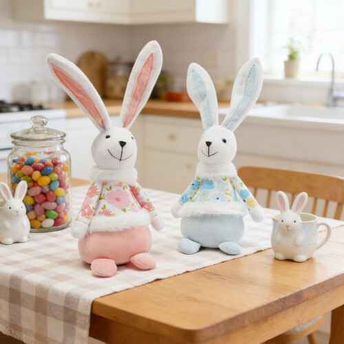 Easter Decorations Bunnies Stuffe Animal Plush Easter-Blue 2