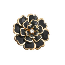 Rhinestones Floral Button Clip Shirt Cufflinks Covers-Black