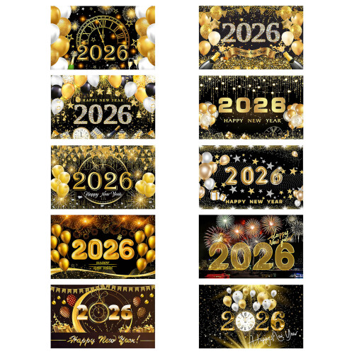 Bannières polyvalentes de bonne année 2026, décors-7 1