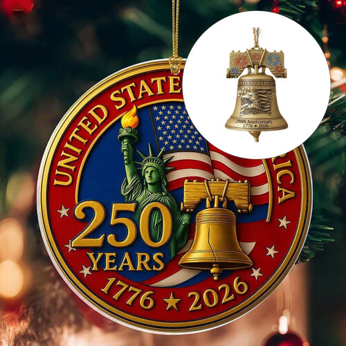 Commemorative 250th Anniversary Acrylic Bell Ornament for-25 1