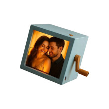 LED-beleuchtende Foto-Erinnerungsbox mit Kunststoffstruktur-Blau