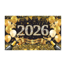 2026 Gelukkig Nieuwjaar Banners met ballonpatroon voor-6