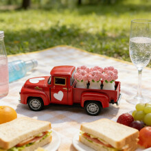 Ornements de voitures de camionnette Vintage, décoration-Rouge