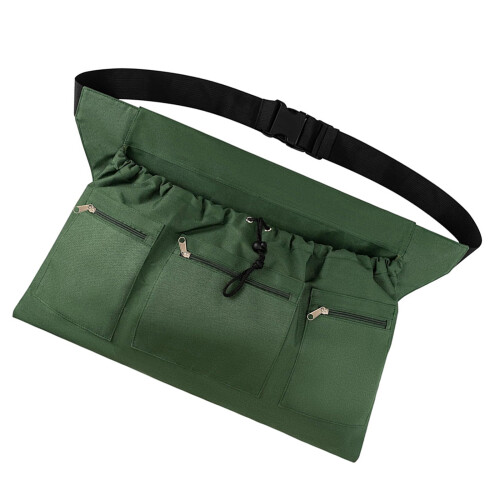 Geräumige Werkzeugtasche, Gartenschürze mit bequemer-Grün