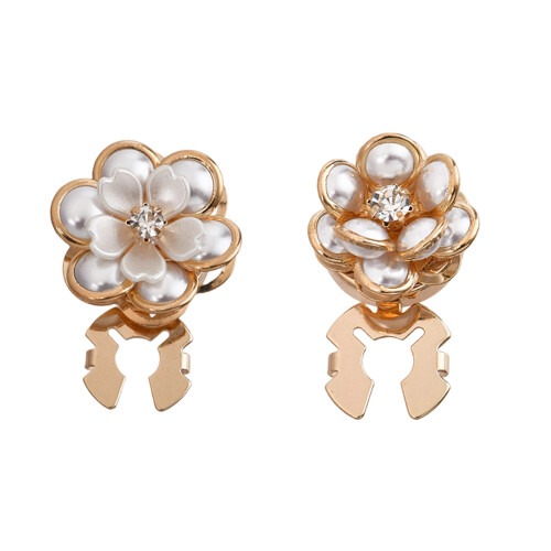 Sophisticated Button Cover Cufflinks Florals Pearls-Style1 1