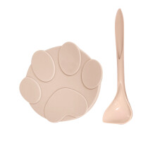 Universeller Silikon-Dosendeckel für Haustierfutter mit Löffel - Pink