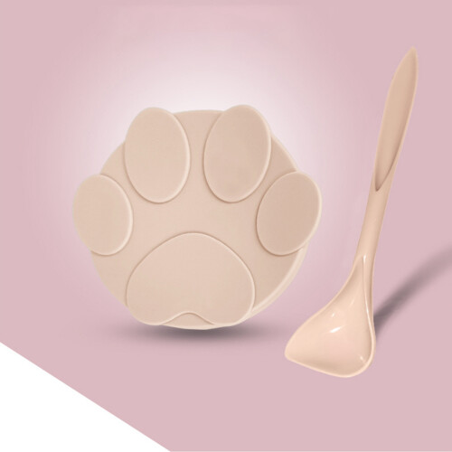 Universeller Silikon-Dosendeckel für Haustierfutter mit Löffel - Pink 1