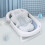 Baby Bath Floating Mat Blue Water Drop Polyester Support Pad 6