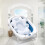 Baby Bath Floating Mat Blue Water Drop Polyester Support Pad 12