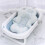 Baby Bath Floating Mat Blue Water Drop Polyester Support Pad 11