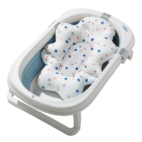 Baby Bath Floating Mat – Polyester Mesh Support Cushion for Infants, White 1