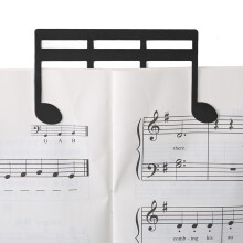 Sheet Music Clip Metal Note Pattern Book Holder for Piano Guitar Black Color