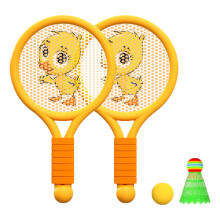 Kids Badminton Racket Toy Set Lightweight Plastic for 3-7 Years Orange Duckling