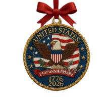 250th Anniversary Bell Ornament Acrylic Crafted Hanging-7