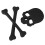 Skull Bone 3d design motorcycle car emblem badge sticker black 7