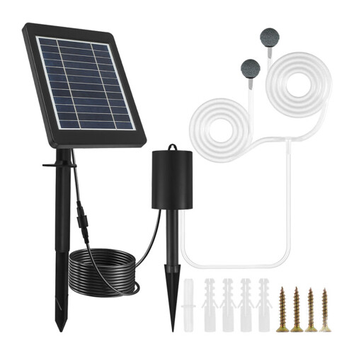 Adjustable Angle Solar Panel Air Pump With Multi Purpose Application And Low Noise Operation For Fish Tanks Ponds Hydroponic Systems 1