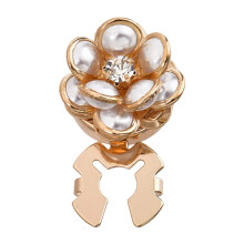 Elegant Camellia Flower Pearls Accented Cufflinks Ideal-Style2
