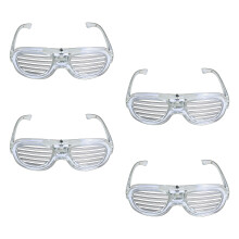 LED Party Glasses Feature Blinds Design Multiple Color-White