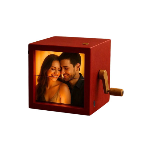 Unique Hand Rotated Photo Flipping Book Plastic Texture for-Red