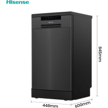 Hisense Slimline Dishwasher - Black - E Rated