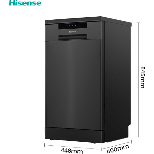 Hisense Hisense Slimline Dishwasher - Black - E Rated