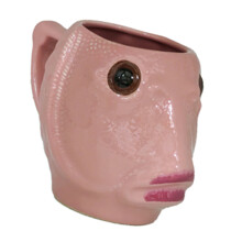 Tasse en céramique de conception de tête de poisson 450ml,-Rose