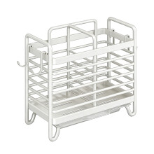 Easy Install Adhesive Wall Mounted-White double compartment
