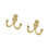 Pack of 2 Space Saving Wall Hooks-Bright gold trumpet 1