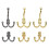 Pack of 2 Space Saving Wall Hooks-Bright gold trumpet 6