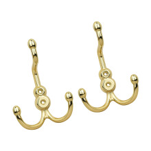 Pack of 2 Metal Cabinet Hooks for Entryway-Bright gold large
