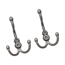 Pack of 2 Metal Cabinet Hooks for Entryway-Gray large size