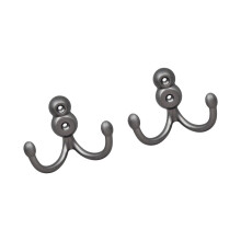 Pack of 2 Functional Zinc Hooks Sturdy for Towels-Gray trumpet