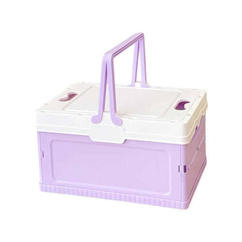 Easy Folding Box Multipurpose Organiser Camping Gear-S Purple