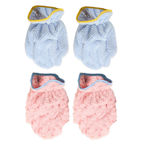 Gants de bain en molleton pour animaux de compagnie, corail-Rose 1