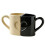Pack of 2 Ergonomic Handle Ceramic Mugs with-black and white 1