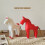 Statues de chevaux en bois, décorations de Table,-Blanc 3