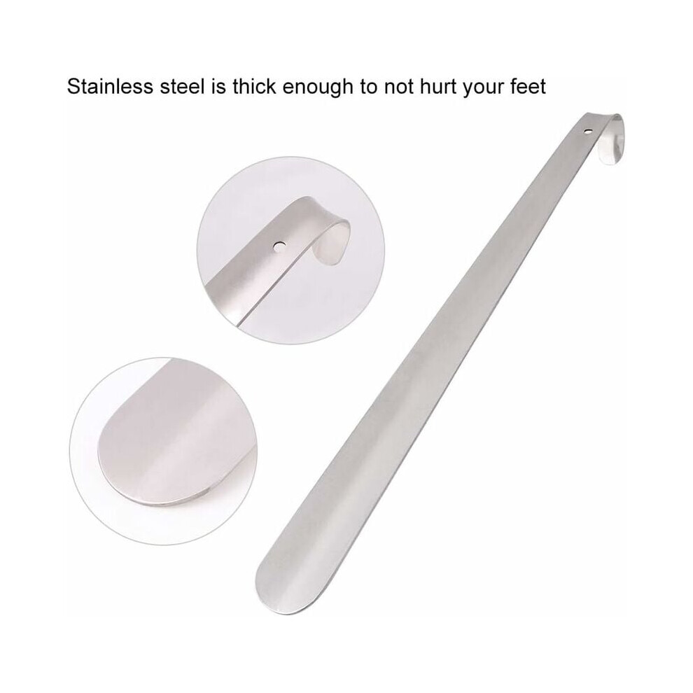 Long Handle Shoe Horn, Extra Long Shoehorn for Effortless Wear, Stainless Steel Construction with Ergonomic Arc-Shaped Design, Smooth Surface
