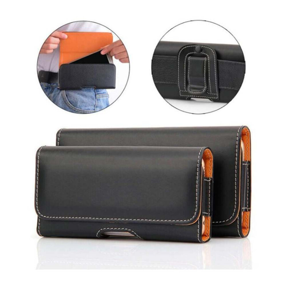Genuine Leather Horizontal Cellphone Belt Holster, Horizontal Cellphone Belt Holster With Belt Clip Design, Premium Durable Leather Holster Case With 9169997145505
