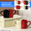 Pack of 2 Ergonomic Handle Ceramic Mugs with-black and white 6