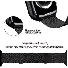 Elegante Milanese Loop Band, verstelbare armband van roestvrij staal met magnetische sluiting voor Apple Watch Ultra2, Series10, 9, 8, 7, 6, 5, 4, 3,