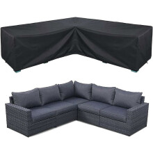 Helårs terrasseovertræk, kraftig udendørs møbelbeskytter, vandtæt og UV-bestandigt sofaovertræk, 420D Oxford-stof, 204 x 273 cm, for nem
