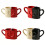 Pack of 2 Ergonomic Handle Ceramic Mugs with-black and white 3