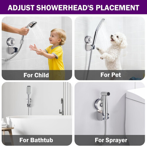Easy Install Shower Head Holder with Strong Suction Cup Handheld 1