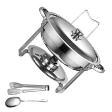 Robuster Chafing Dish aus rostfreiem Stahl, 5 l,-Silber