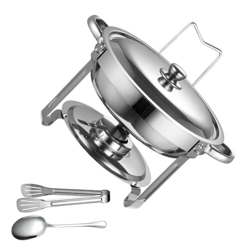 Robuster Chafing Dish aus rostfreiem Stahl, 5 l,-Silber