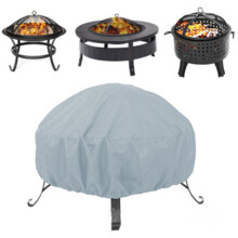 Outdoor Fire Pit Cover, Windproof & Water Resistant, Easy Installation & Dismantle, Weather Resistant Fabric, Felt Lined Interior, Grey (D122 X H46cm)