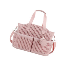 Comfortable Adjustable Shoulder Strap Baby Bag Quilted-Pink